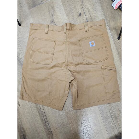 Carhartt Rugged Flex Relaxed Fit Brown Canvas Work Shorts 2514 Normcore Gorp 42 - Picture 2 of 7